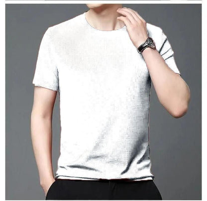 Polyester Stretchable Solid Half Sleeves Mens Round Neck T-Shirt Pack Of 4 - NuroHub