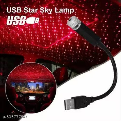 Auto Roof Star Projector Lights, USB Portable Adjustable Flexible Interior Car Red Night Lamp