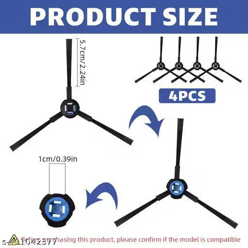 4Pcs Side Brushes for I*Life Robot Vacuum Cleaner V3s Max A7 A9 A10s L100 B5max X800