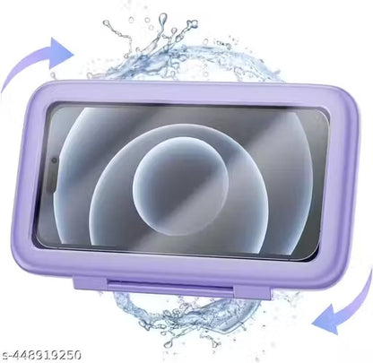 PRETOX Waterproof Shower Phone Holder | 480° Rotation | Anti-Fog Touch Screen (Purple)