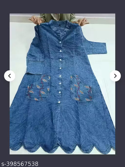 Denim A line kurties for women