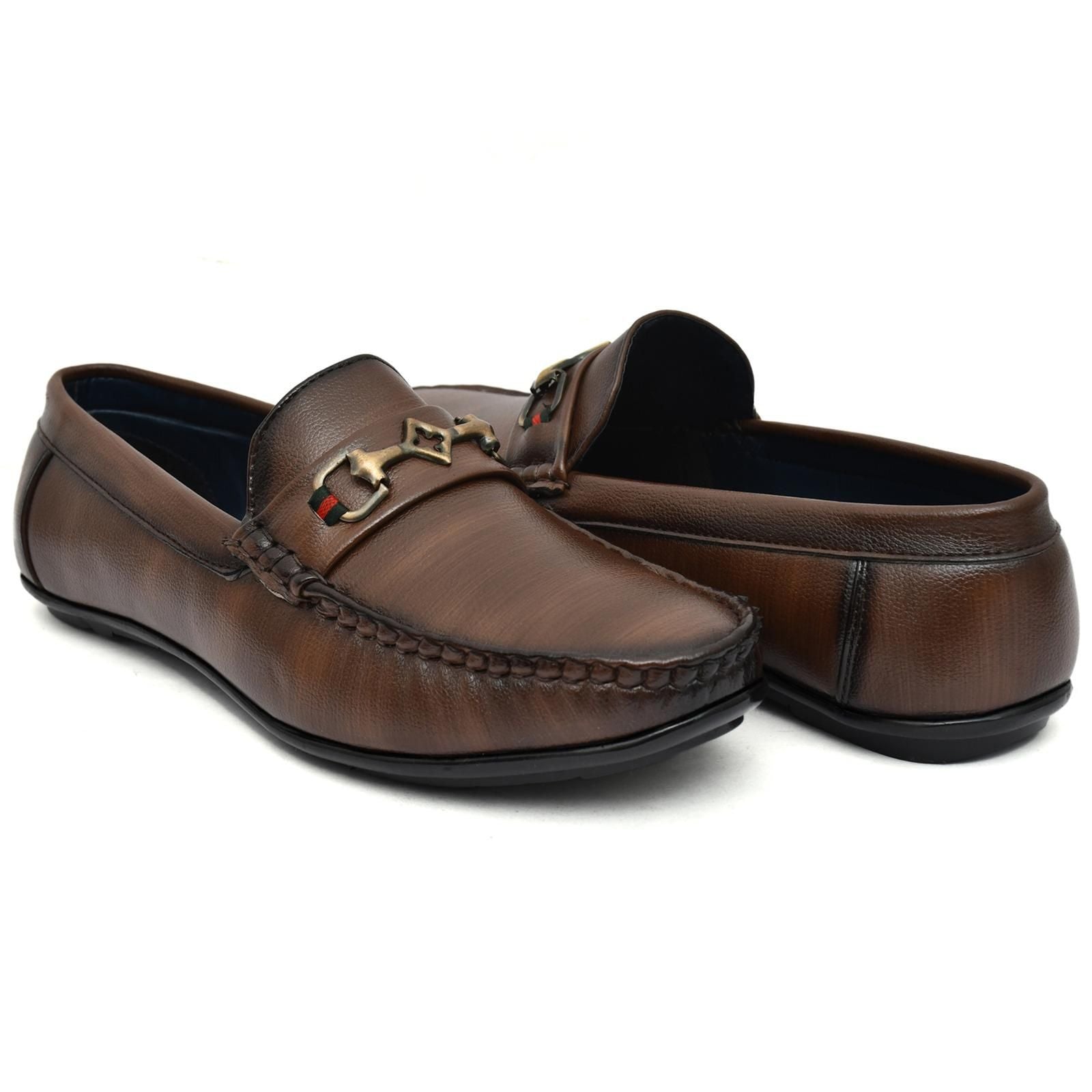 Brown Vegan Leather Loafers - NuroHub