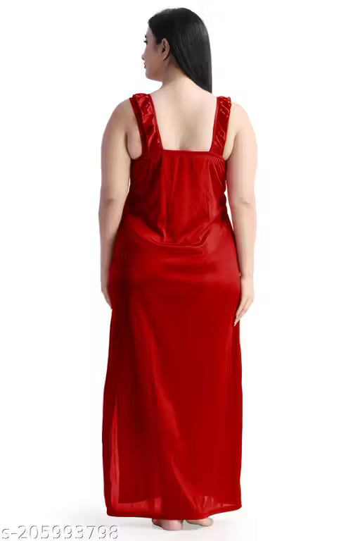 Women's nighties 6 pic nighty with Robe nicker-top Bikini soft/Comfortable all night Sleepwear