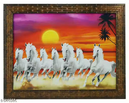 Framed Vaastu Seven Horse Painting