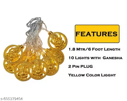 Definite Ganesha Light for Indoor Mandir Temple Decoration for Puja with 10 Led Bulbs