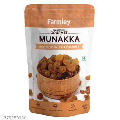 Farmley Premium Munakka, Natural, Vegan, 200 Gram, Fresh