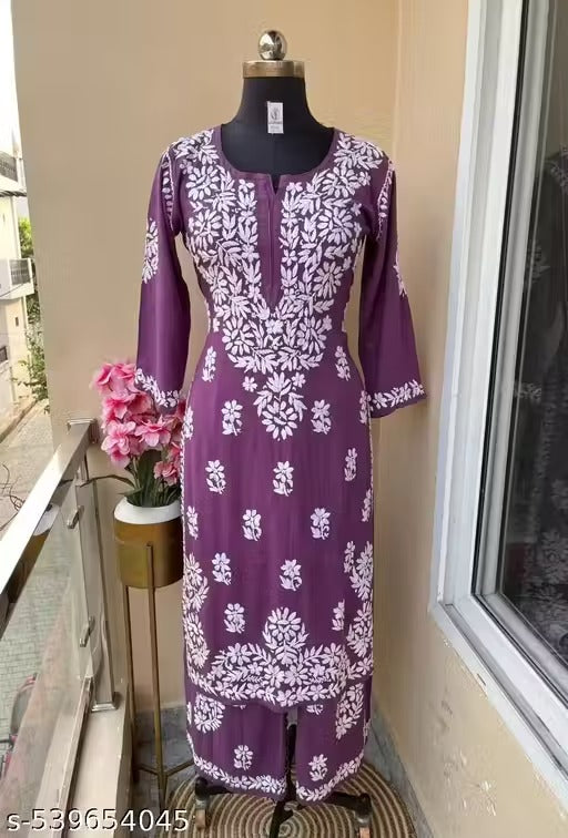 Premium Rayon kurti + Rayon Plazo set