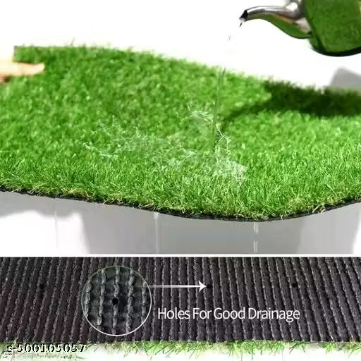 Rylie Artificial Green Grass Mat Pack Of 2 ( 37 × 57 Cm )