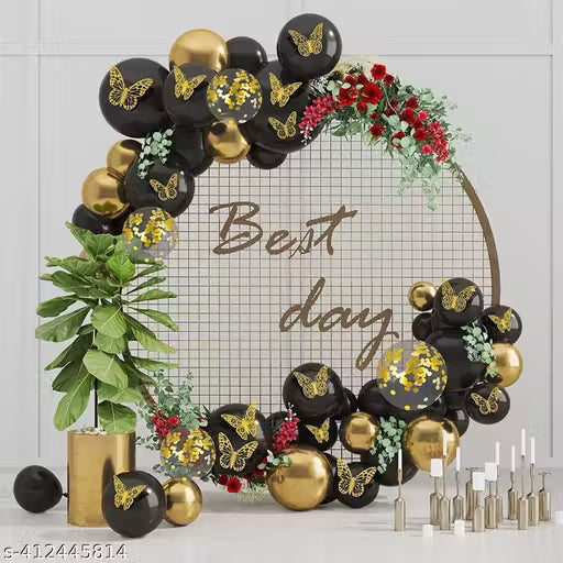 New Stylish And Trending 12pcs 3D Gorgeous Shiny Gold Butterflys Stickers with Sticking Pads- (Golden, Set of 12)