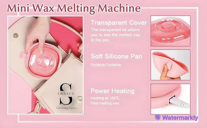 Silicone Foldable Wax Heater | Compact Wax Machine with Quick & Even Heating, Detachable Lid, Easy-to-Clean for Women & Men - NuroHub