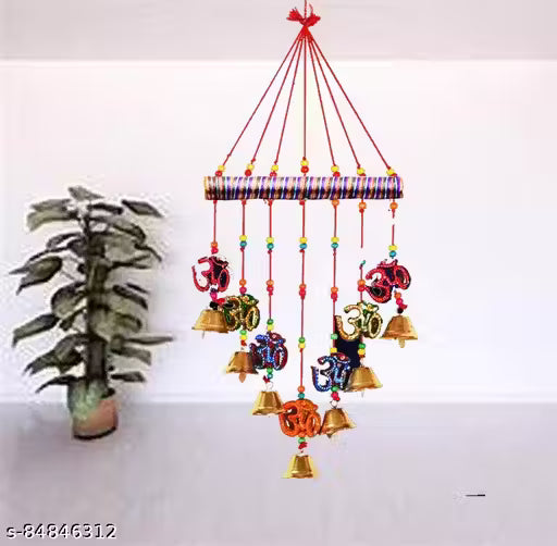 Home Decor Decoration windchimes OM Handicraft Hand Painted Wind Chimes for balcony Set of 1 (OM WC