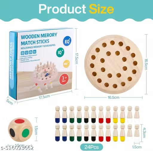 🧩 Memory Chess – Wooden Memory Match Stick Board Game 🎲