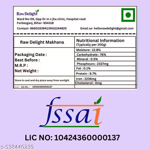 Raw Delight Phool Makhana 70G | Fox nut | Lotus seeds Premium quality