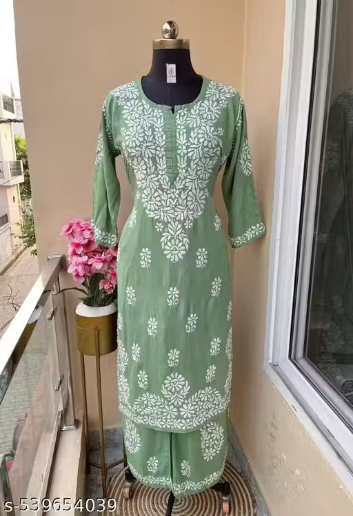 Premium Rayon kurti + Rayon Plazo set