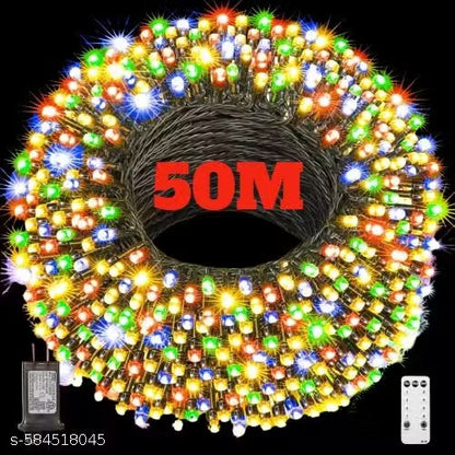 50 Meter Led String Serial Light, Diwali Ladi Light, Jhalar Light, Rice Light with 7 Modes