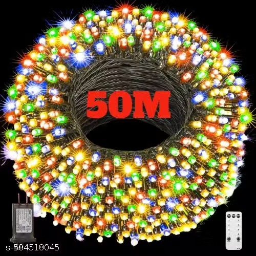 50 Meter Led String Serial Light, Diwali Ladi Light, Jhalar Light, Rice Light with 7 Modes