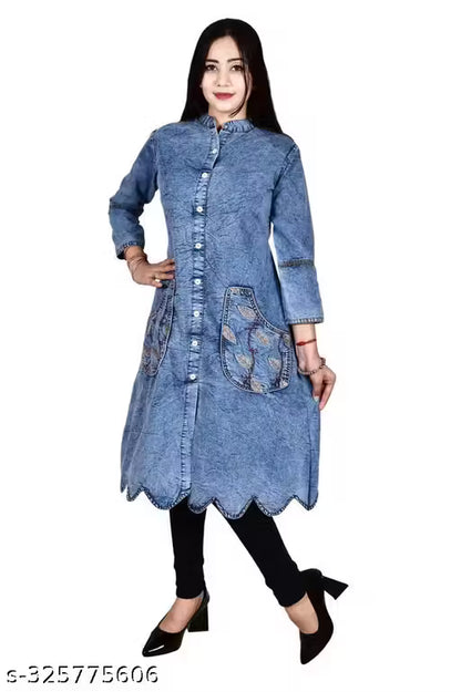 Denim Marbal kurti office wear kurti COMFORTABLE kurti