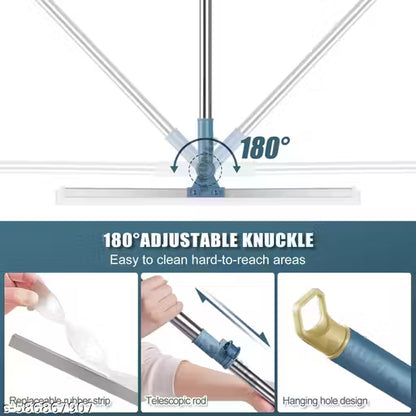 Magic Broom Silicon Floor Wiper Long Handle 180 Degree Rotating Squeegee Broom