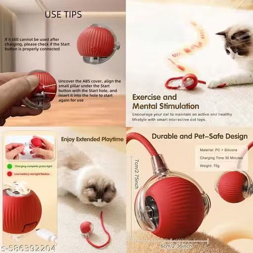 Pet Ball Automatic Toy - Cet/Dog Dancing Toy for Indoor Smart Silicone Rolling Ball