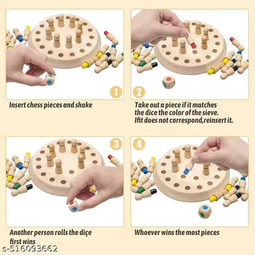 🧩 Memory Chess – Wooden Memory Match Stick Board Game 🎲
