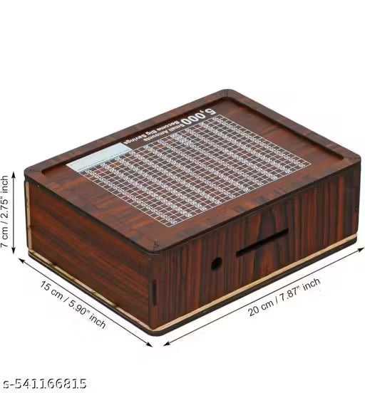 Wooden Moneyy Saving Boxx | Cash Saver Mxoney Boxx with Counting Target