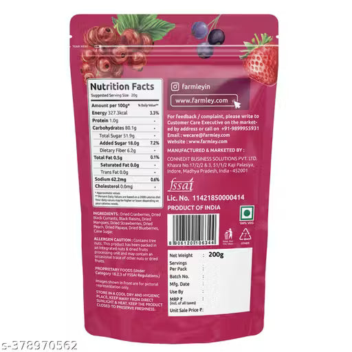 Farmley Berry Mix 200g | Dried Berries | Healthy Snacks | Cranberry