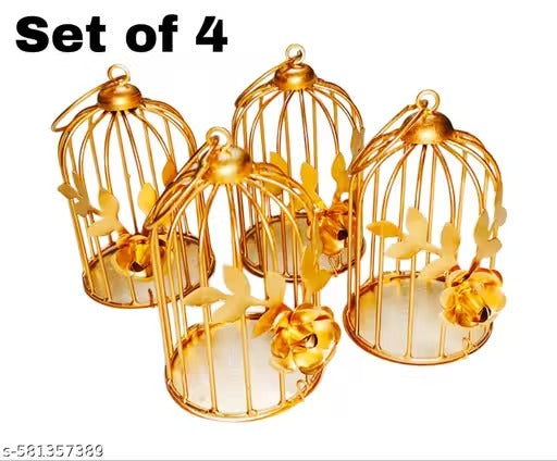 METAL BIRDCAGE TEALIGHT CANDLE HOLDER FOR HOME DECOR