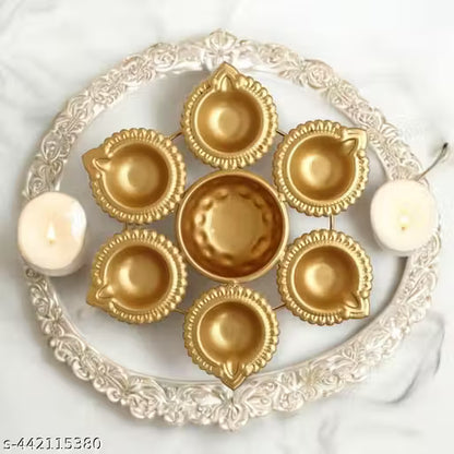 Pack Of 3 Diya Shape Flower Decorative Urli Bowl for Home
