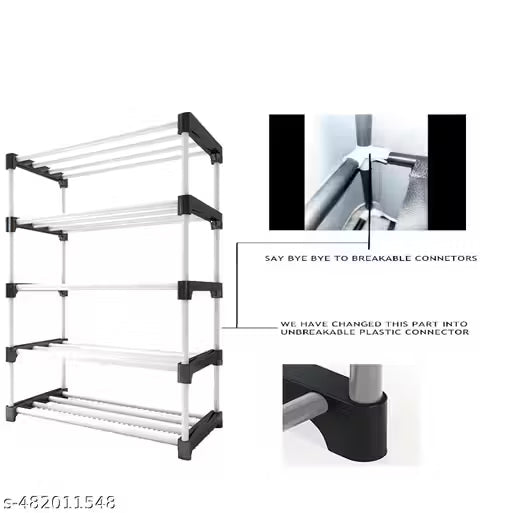 4 shelves PVC pipe shoe rack Plastic Collapsible Shoe Stand&nbsp;&nbsp;(GRAY), 4 Shelves, DIY ((Do-It-Yourself))