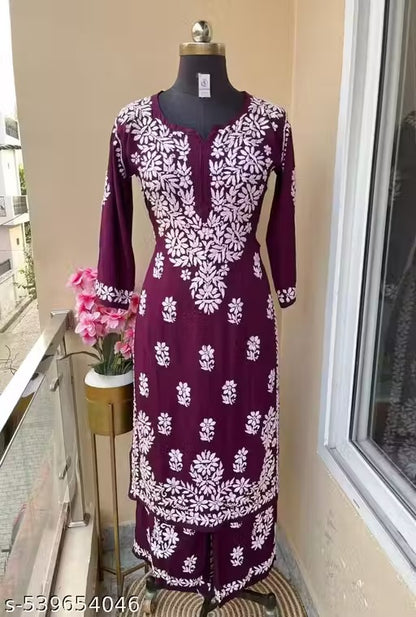 Premium Rayon kurti + Rayon Plazo set