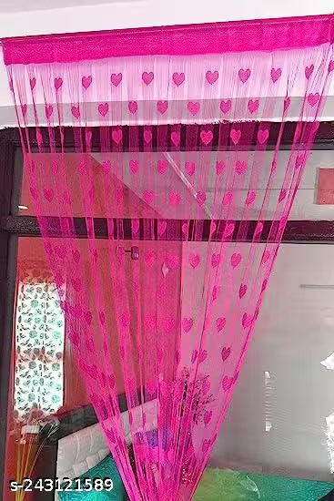 Rylie Cotton Net Heart Shape Door Curtain 7 Into 4 Feet ( Pack Of 1 )