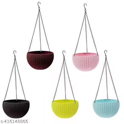 Pack of 5 | Hanging Pots 6 Inches by Gamlakart for your Garden | Pack of 5 | Random Colours