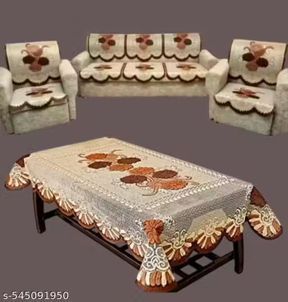Attractive Home Decor 5 Seater Sofa Cover Set with Table Cover