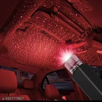 Auto Roof Star Projector Lights, USB Portable Adjustable Flexible Interior Car Red Night Lamp