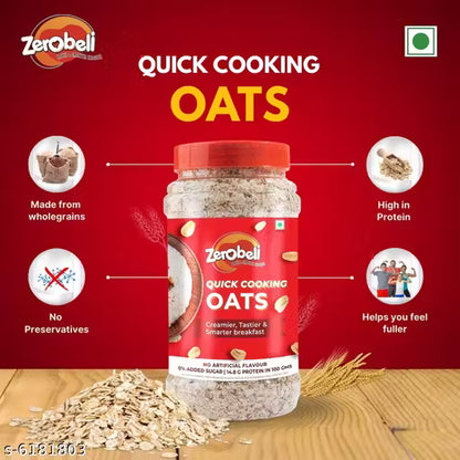 Zerobeli High Fiber Instant Oats 1 kg (500g x 2) I High Protein Oats I Healthy Diet
