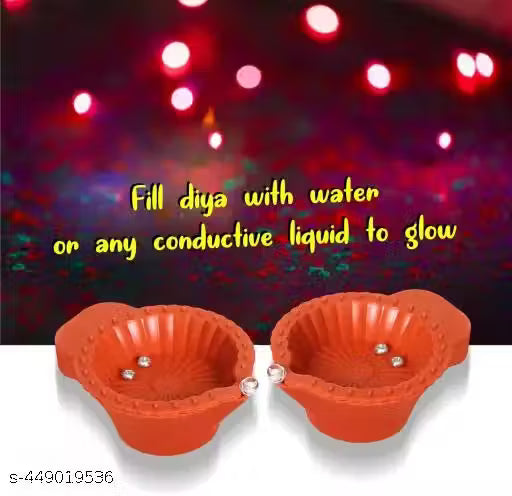 lastic Water Sensor LED Diyas with Water sensing technology, E-Diya, Warm Orange Yellow Ambient Lights (Pack of 24)