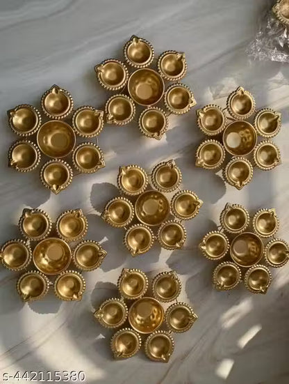 Pack Of 3 Diya Shape Flower Decorative Urli Bowl for Home