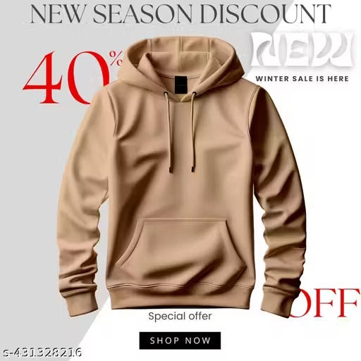 Stylist Pullover Lightweight Plain Full Sleeve Hoodie