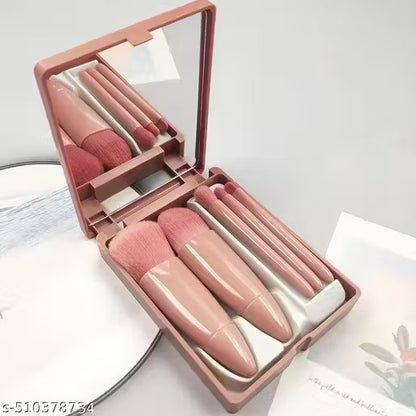 5 in 1 Small Mini Makeup Brush Kit with Mirror