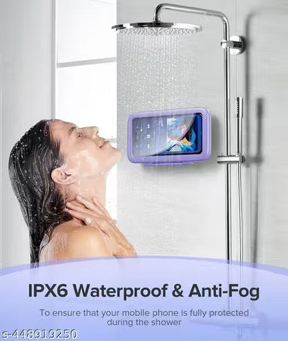 PRETOX Waterproof Shower Phone Holder | 480° Rotation | Anti-Fog Touch Screen (Purple)