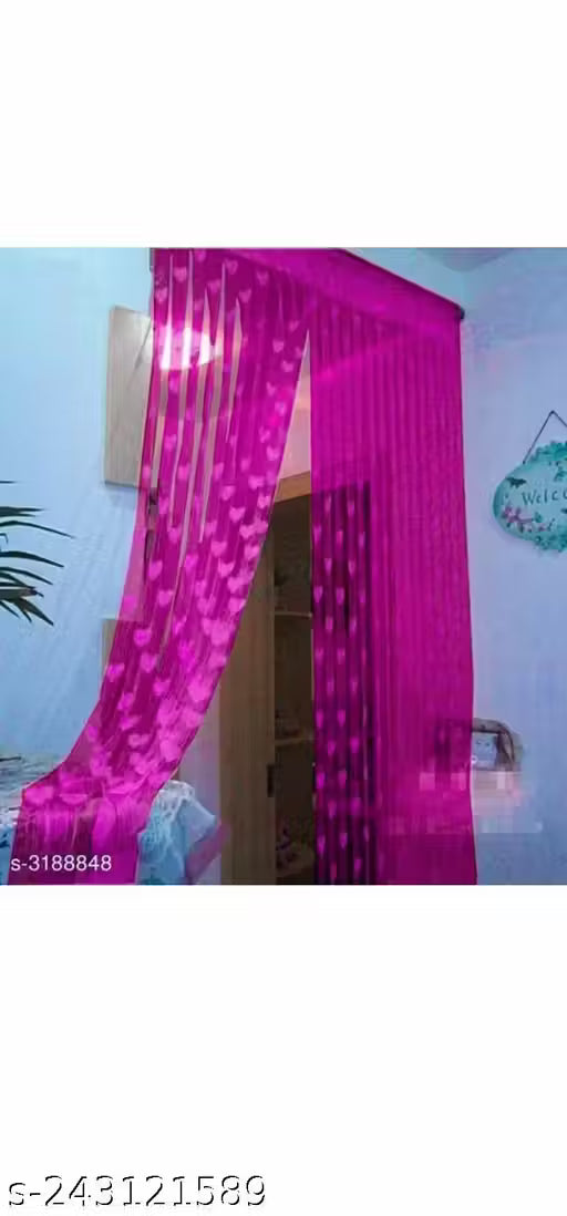 Rylie Cotton Net Heart Shape Door Curtain 7 Into 4 Feet ( Pack Of 1 )