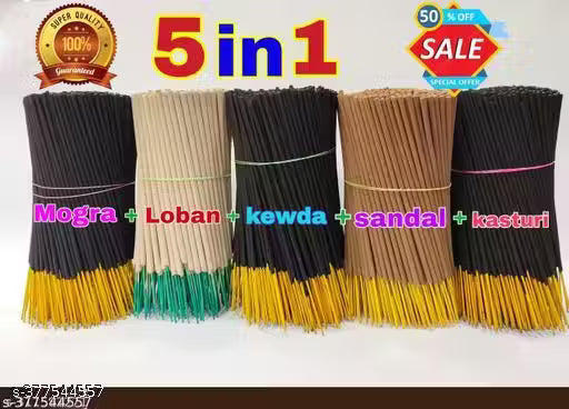 Sandal, loban Marigold , Kewda , fantasia krishna Agarbatti/Incense Sticks pure fragrance