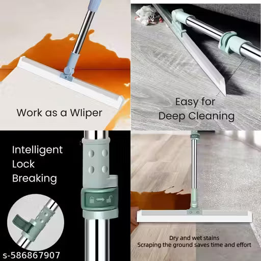 Magic Broom Silicon Floor Wiper Long Handle 180 Degree Rotating Squeegee Broom
