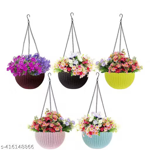 Pack of 5 | Hanging Pots 6 Inches by Gamlakart for your Garden | Pack of 5 | Random Colours