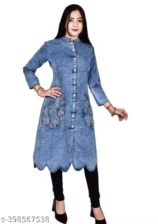 Denim A line kurties for women