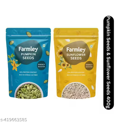 Farmley Premium Seeds Combo Of Pumpkin Seeds, Sunflower Seeds (400 g, Pack of 2)