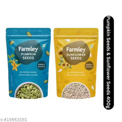 Farmley Premium Seeds Combo Of Pumpkin Seeds, Sunflower Seeds (400 g, Pack of 2)