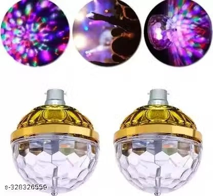Golden Jumbo LED Disco Bulb with Bright Strobe Effect – Festive Lighting (Pack Of 2)