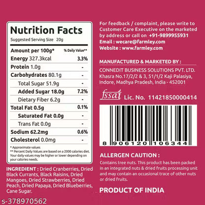 Farmley Berry Mix 200g | Dried Berries | Healthy Snacks | Cranberry