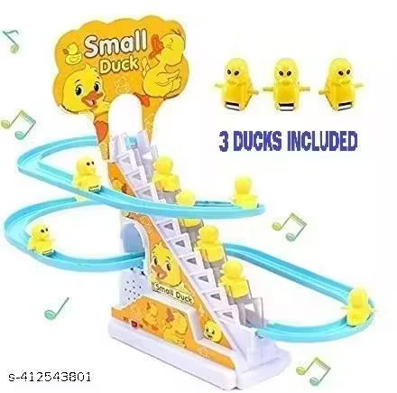 Duck Slide Toy Set, Funny Automatic Stair-Climbing Ducklings Cartoon Race Track Set Little Lovely